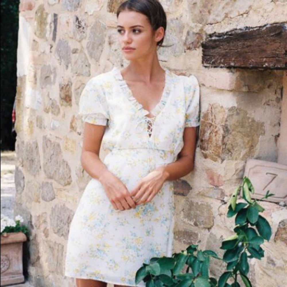 With Jean floral minidress